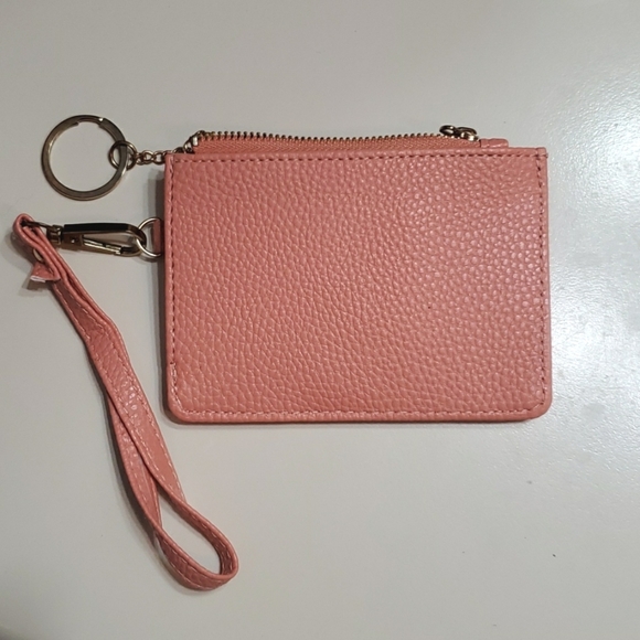 NWT Sienna Mae card / Coin Wristlet. Light orange shade. Vegan leather (faux). - Picture 2 of 8
